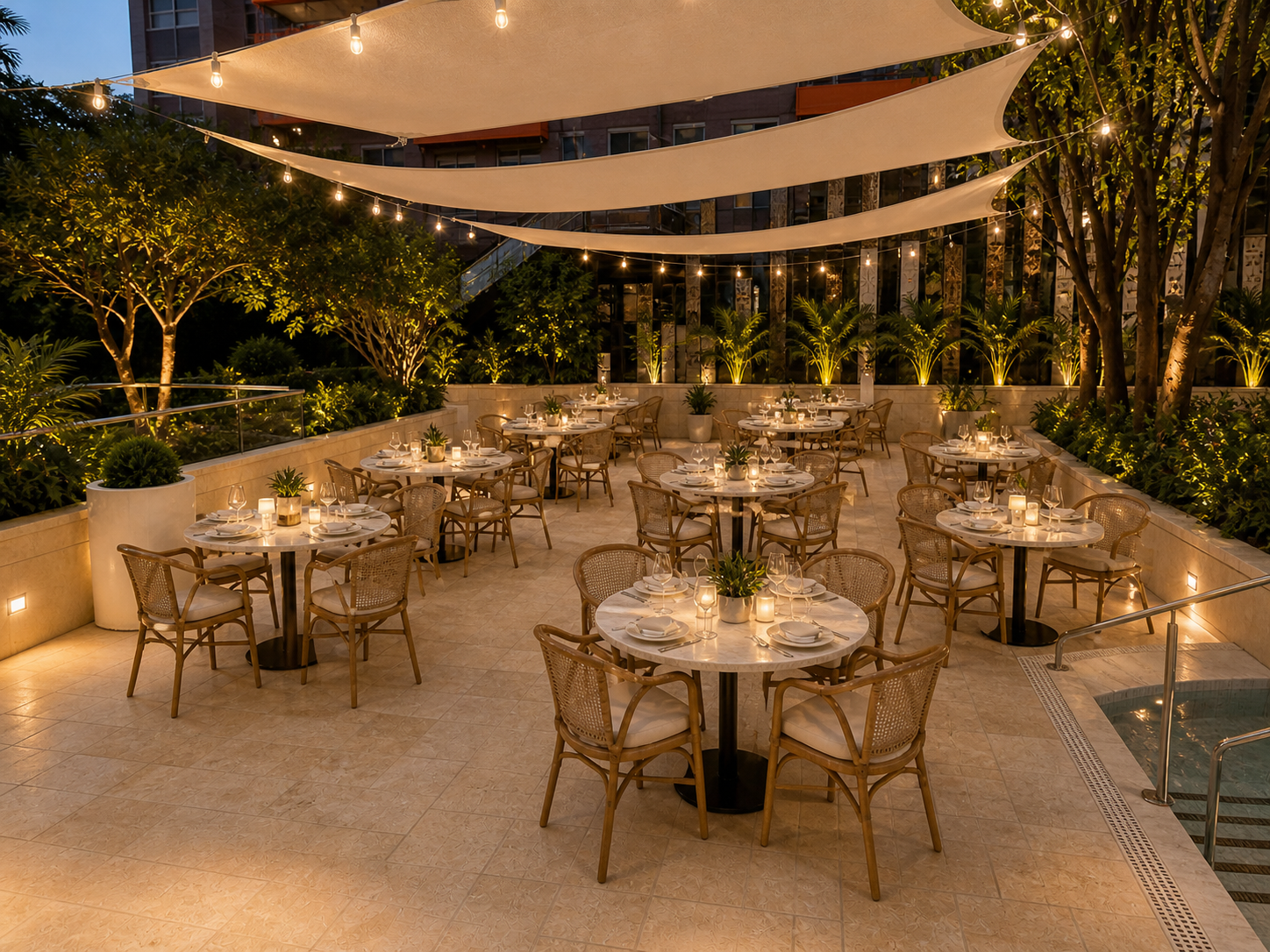 Dining by the Pool