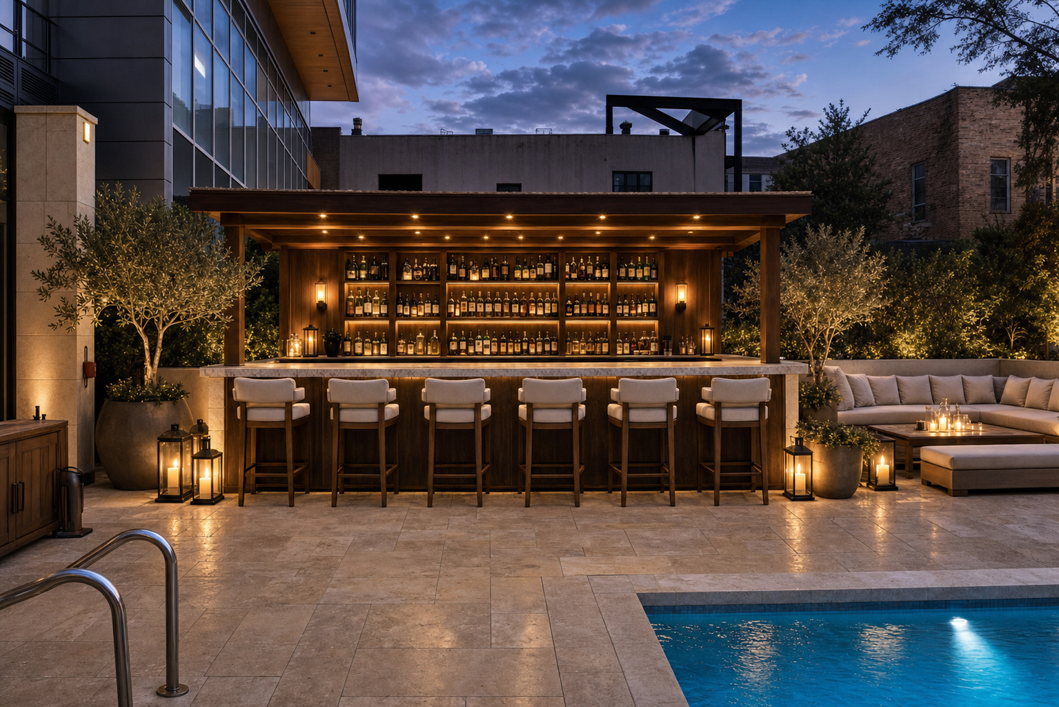 CODA Beach Club outdoor bar