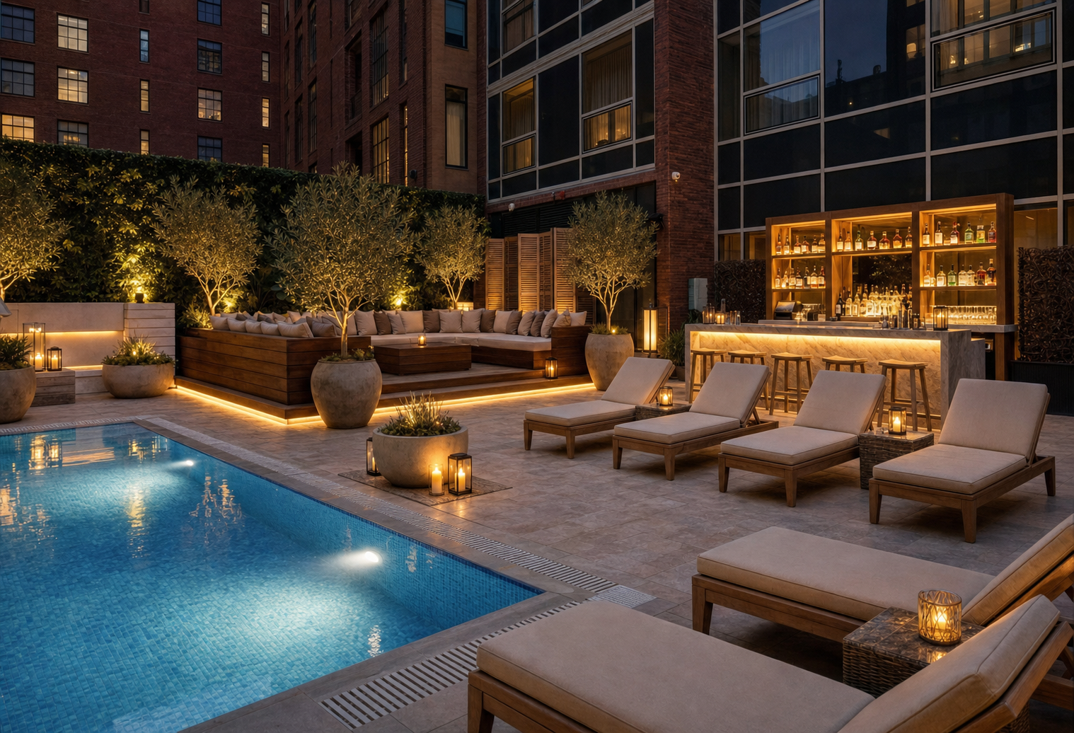 CODA Beach Club pool area